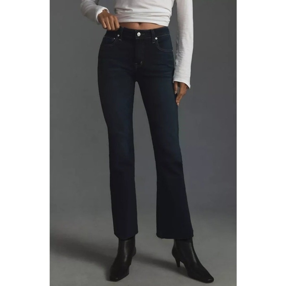 Edwin Women's Lark Ankle Bootcut Leg Raw Hem Denim Jeans Inked Dark Wash 32 New